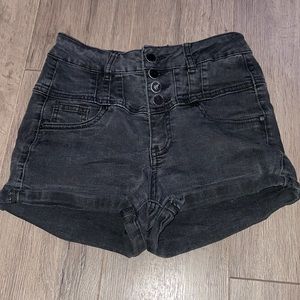 High waisted denim shorts
